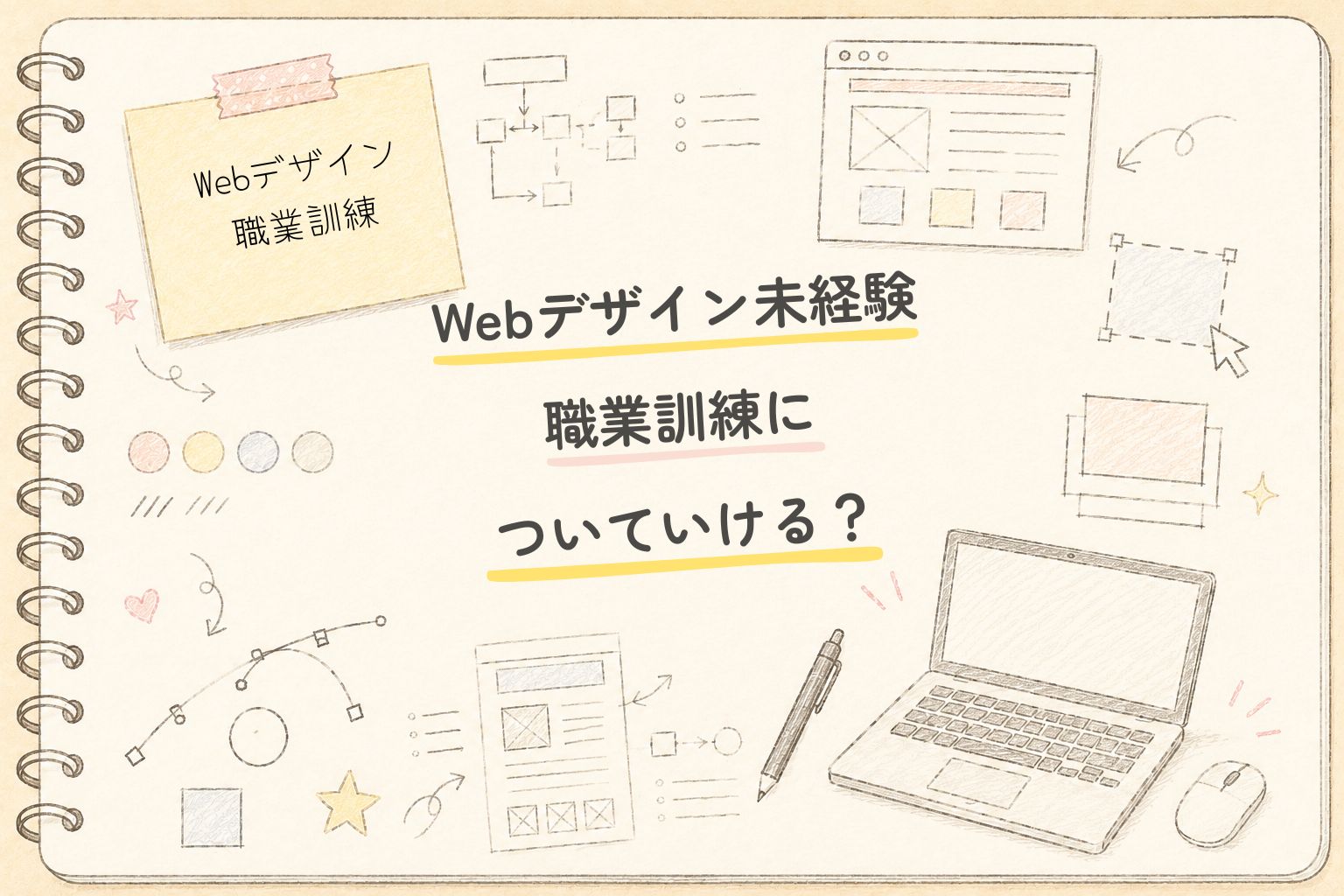Webデザイン未経験でも職業訓練についていけるのかを紹介する記事のアイキャッチ