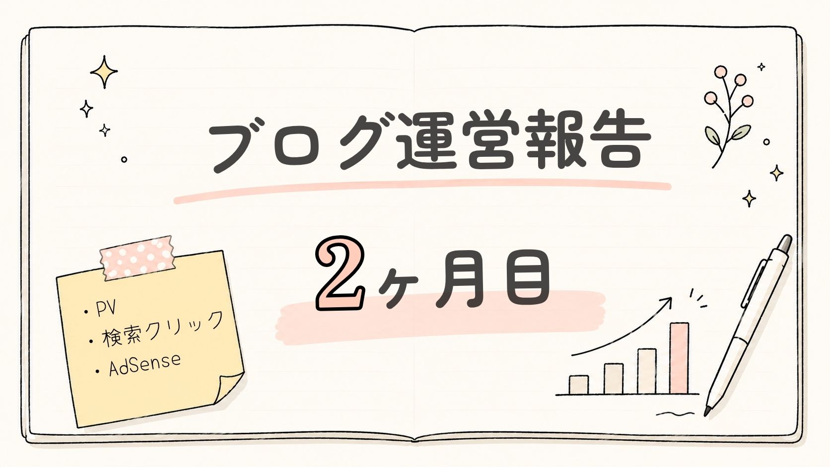 ブログ2か月目の運営報告のアイキャッチ画像